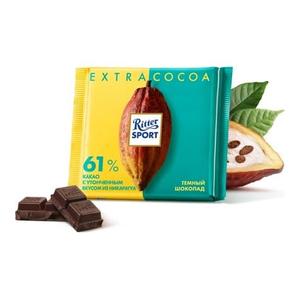 Шоколад РИТТЕР СПОРТ Экстра какао 61% 100г Темный