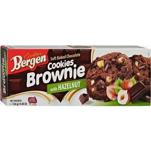 Печенье BERGEN 126г Брауни с кусочками шоколада и лесным орехом