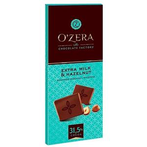 Шоколад О"ЗЕРА 90г Экстра милк с фундуком 31,5% 