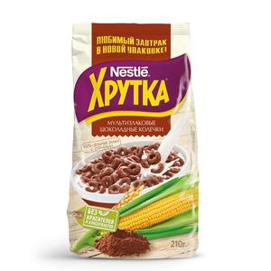 Завтрак ХРУТКА колечки мультизлаковые шоколадные 210г м/у