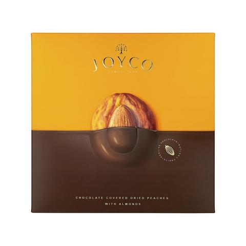 Конфеты JOYCO персик в шоколаде с миндалем 190г