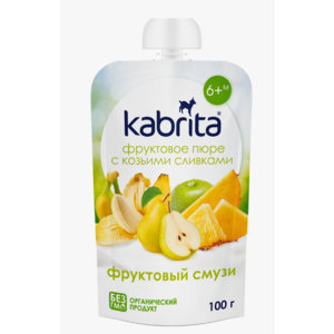 Смузи КАБРИТА 6+ фруктовый с козьими сливками 100г