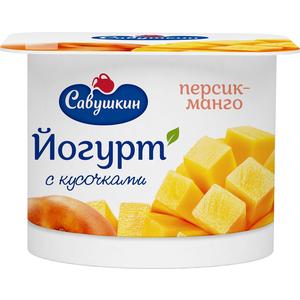 Йогурт САВУШКИН 2% 120г двухслойный персик-манго