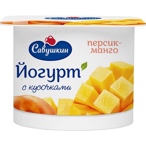 Йогурт САВУШКИН 2% 120г двухслойный персик-манго