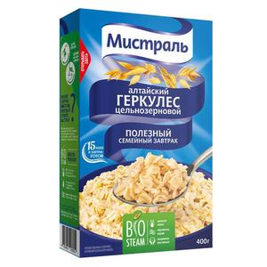 Хлопья МИСТРАЛЬ Геркулес цельнозерновой 400гр