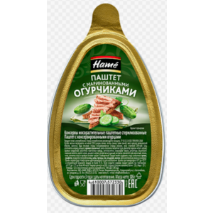 Конс Паштет ТАВРИЯ мясосодержащий с маринов огурцами 105г ж/б