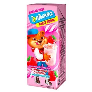 Коктейль ТОПТЫЖКА клубничный пломбир с маршмеллоу 0,2л 2% т/п