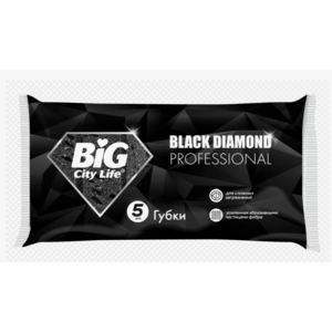 Губка BIG City кухонные крупнопористые black 5шт