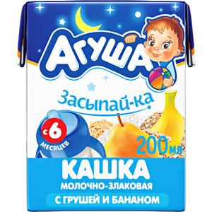 Каша АГУША ЗАСЫПАЙКА с 6 мес 210г молочно-злаковая с грушей и бананом