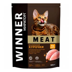 Корм ВИННЕР Meat Для кошек всех пород старше 1г 300г курица