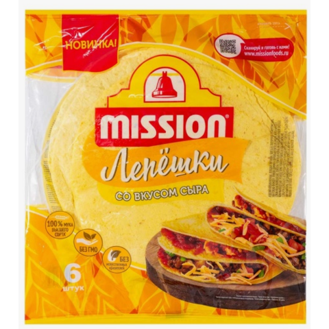 Лаваш MISSION лепешки вкус сыра 250г