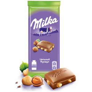 Шоколад МИЛКА 85г молочный с цельным фундуком