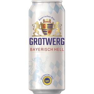 Пиво ГРОТВЕРГ БАЙРИШ ХЕЛЬ светлое 4,7% 0,5л ж/б